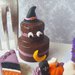 Torta in miniatura di Halloween per casa delle bambole, scala 1:12, fatta a mano, miniature per pasticceria, torta di Halloween per bambole su due livelli