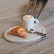 Croissant in miniatura per casa delle bambole, scala 1:12, fatta a mano, pasticceria per casa delle bambole, dolce in miniatura