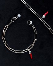 Horn316  - BRACCIALI REVES FATTI SU MISURA CON PIETRE NATURALI E COMPONENTI IN ARGENTO925,ACCIAIO 316L E METALLO