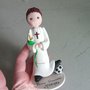 Cake Topper statuina sopratorta comunione bambino calcio 