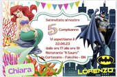 ARIEL E BATMAN - INVITO COMPLEANNO