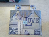 Copriforno fantasia Love Blu