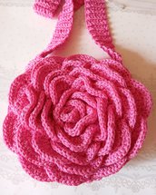 Borsa uncinetto rosa 3D