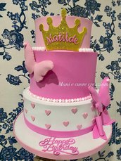 Torta scenografica principessa - battesimo 