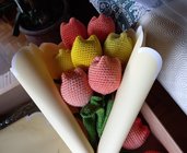 Tulipani amigurumi per bomboniere ricorrenze, compleanni o laurea 