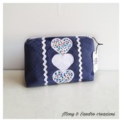 POCHETTE CUORI FIORI BLU 16