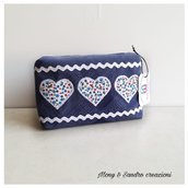 POCHETTE CUORI FIORI BLU 15