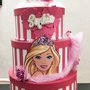 Torta finta più piani per feste cerimonie tema Barbie