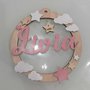 fuoriporta fiocco nascita regalo bimba handmade laser decorazione casa home decor cameretta