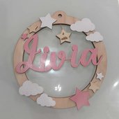 fuoriporta fiocco nascita regalo bimba handmade laser decorazione casa home decor cameretta