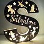 lampada iniziale nome legno regalo personalizzato bimba bimbo handmade luce notturna laser decorazione casa home decor