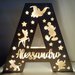 lampada iniziale nome legno regalo personalizzato bimba bimbo handmade luce notturna laser decorazione casa home decor