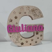 lampada iniziale nome legno regalo personalizzato bimba bimbo handmade luce notturna laser decorazione casa home decor