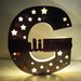 lampada iniziale nome legno regalo personalizzato bimba bimbo handmade luce notturna laser decorazione casa home decor