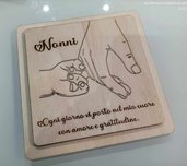 quadretto legno incisione personalizzata festa dei nonni handmade laser regalo