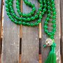 Collana lunga mala in agata verde