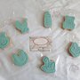 Biscotto nascita battesimo decorati con pasta di zucchero baby shower gender reveal