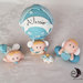 cake topper a tema angelo con angelo in mongolfiera set 3 pezzi personalizzabile con nome 