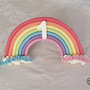 Cake topper arcobaleno con nuvole e nomi personalizzati speciale gemellini bimba e bimbo