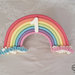 Cake topper arcobaleno con nuvole e nomi personalizzati speciale gemellini bimba e bimbo