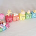 cake topper auguri principessa e orsetti arcobaleno primo compleanno cubi nome set personalizzabile