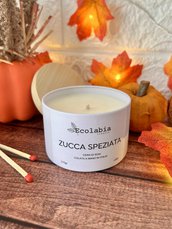 ZUCCA SPEZIATA - Candela Cera di Soia 170gr in latta bianco/bamboo