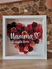 Shadow box Mamma cuore di rose