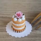 Torta in miniatura per casa delle bambole, scala 1:12, fatta a mano, pasticceria casa delle bambole, dolce in miniatura, cibo in miniatura per bambole