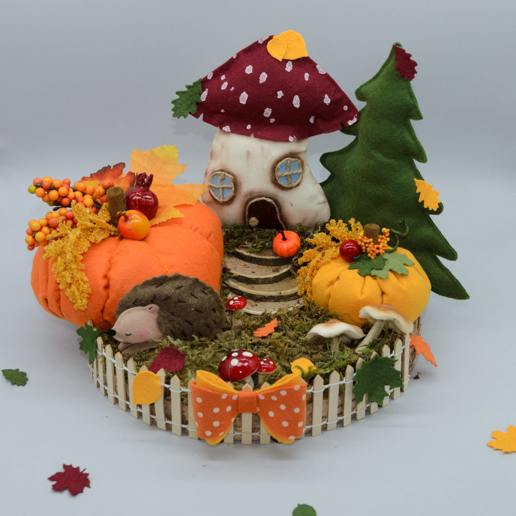 Scritta Autunno Con Riccio In Legno 30x7 Cm - Decorazione Rustica