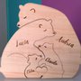 puzzle famiglia orsi legno incisione personalizzata san valentino regalo anniversario handmade laser