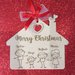 decorazione casetta personalizzata legno albero di natale incisione famiglia nome personalizzato handmade laser regalo