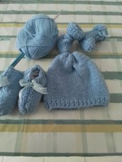 Cappellino e scarpine baby fatto a mano