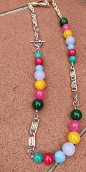 Collana arcobaleno 🌈 con perle di agata e giada