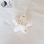 addobbo albero di natale stella bianca con nome oro decorazione natalizia idea regalo personalizzabile 