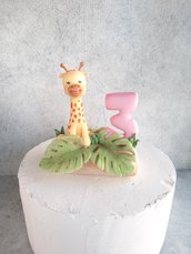 Cake topper compleanno candela con Giraffa