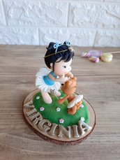 Cake topper battesimo bambina con orsetto