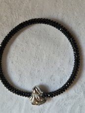 Bracciale con cristallini con bambina stilizzata