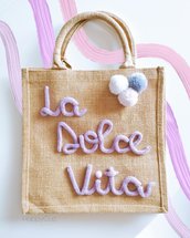 Medium handbag juta LA DOLCE VITA