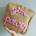 Pochette juta decorazione in tricotin Girl Power