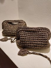 CLUTCH BAG MARRONE ORO