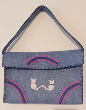 Borsa in feltro con gattini 