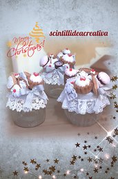 Barattolo con decorazione biscotti pannolenci-Idea regalo per tutte le occasioni-Decorazione per la casa