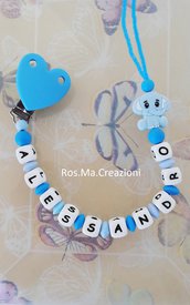 Catenella Portaciuccio personalizzato con Nome Bimbo/a in Silicone