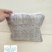 POCHETTE TESSUTA A MANO BIANCA E ORO CON ZIP