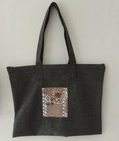 Shopper cotone grigio