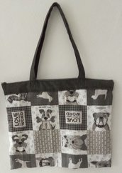 Shopper cotone tema animali