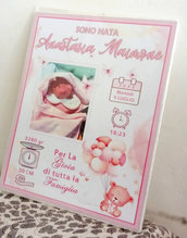 Quadro Nascita Tablo Neonato Idea Regalo 