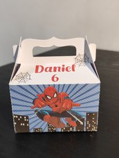 Scatolina gable box Spiderman uomo ragno festa compleanno scatola confetti caramelle decorazione segnaposto festa 