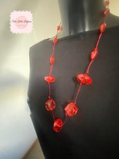 Collana pietre rosse