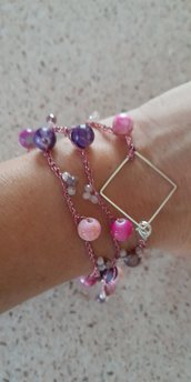 Collana e bracciale all'uncinetto